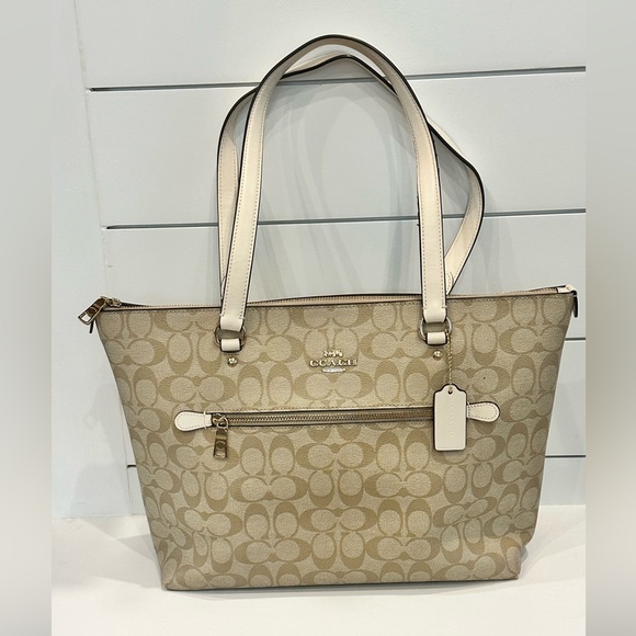 Coach Handbags - Coach City Zip Tote Signature Canvas Khaki Chalk